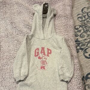 GAP Light Gray Hoodie with Pink Character Design